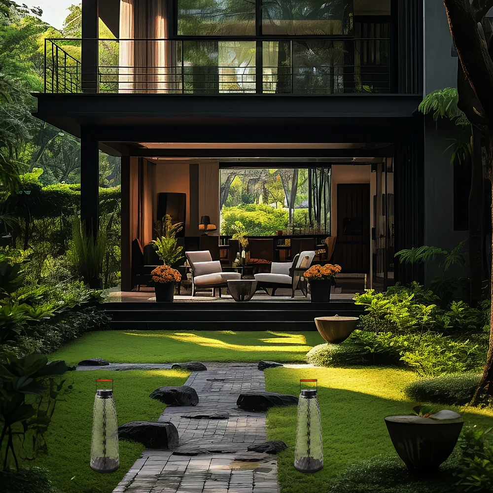 Outdoor Wall Lamp - Black Metal Hood Design for Garden & Patio